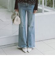 オーバーダイタイトフレアストレッチデニム