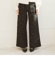 小花柄刺繍デニム