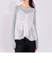 フラワー刺繍ビスチェ×リブニットプルオーバーＳＥＴ