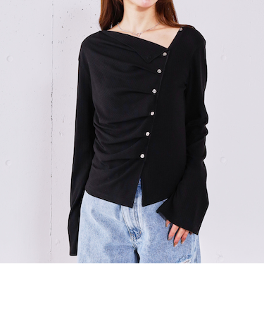 【ＯＮかわ】２ｗａｙアシメボタンカットＴＯＰＳ