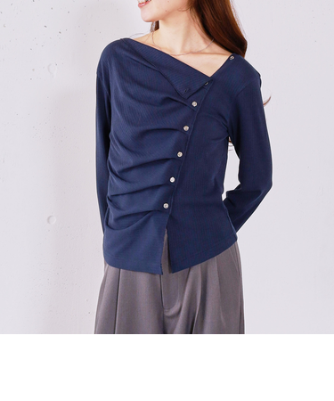 【ＯＮかわ】２ｗａｙアシメボタンカットＴＯＰＳ