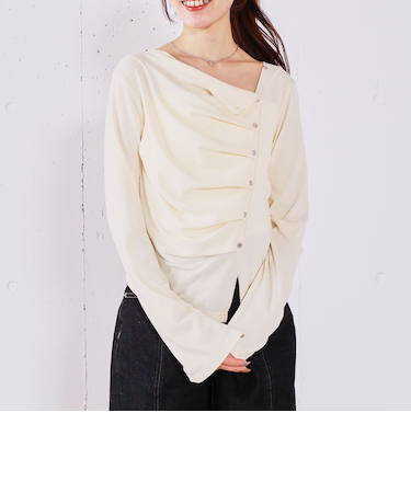 【ＯＮかわ】２ｗａｙアシメボタンカットＴＯＰＳ