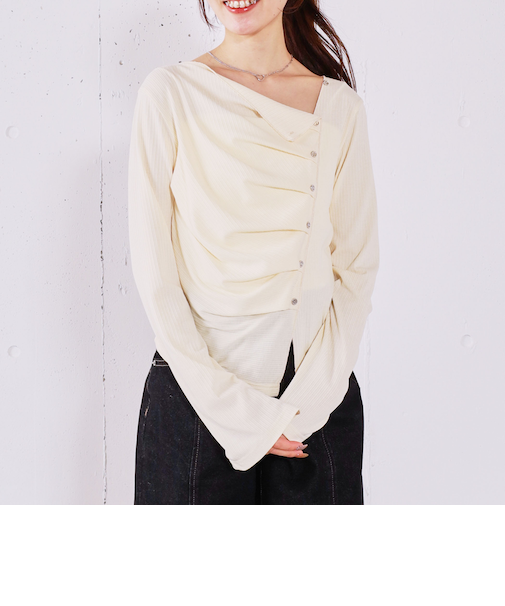 【ＯＮかわ】２ｗａｙアシメボタンカットＴＯＰＳ