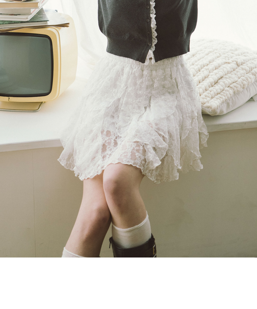 ２ｗａｙレースラッフルミニスカート