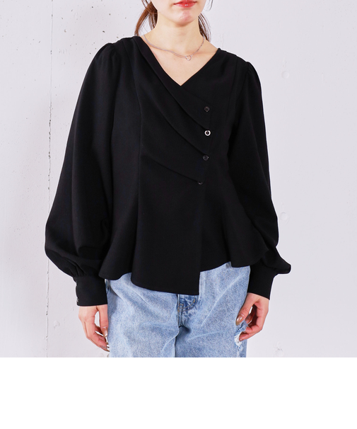 【ＯＮかわ】ボタンタックペプラムＢＬ