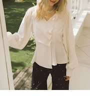 【ＯＮかわ】ボタンタックペプラムＢＬ