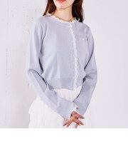 レースレイヤードニットカーディガン