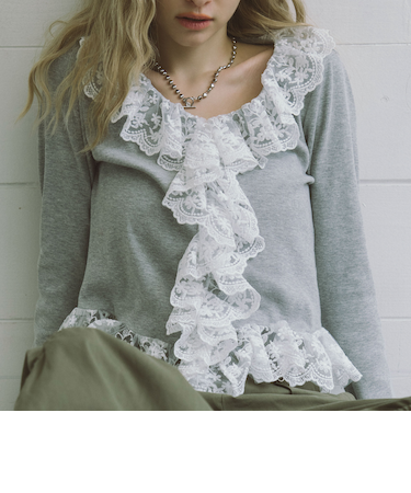 ドッキングレースフリルカットTOPS