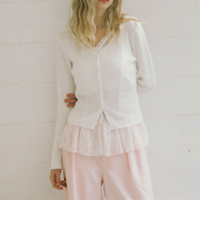 レイヤードレースＴＯＰＳ×ニットカーディガンＳＥＴ