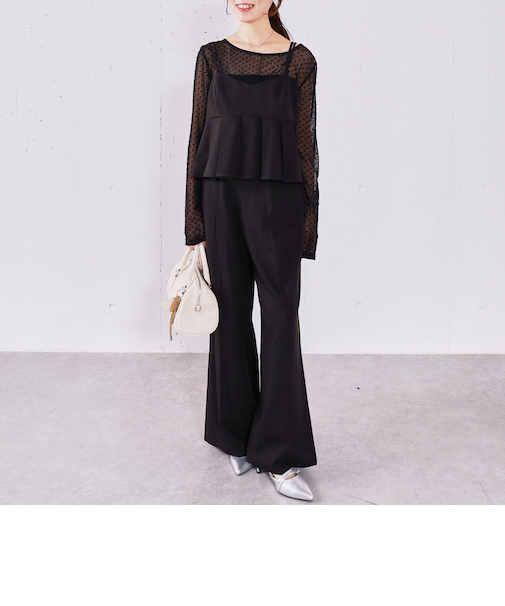 【ＯＮかわ】プリーツペプラムビスチェ×スラックスＳＥＴ