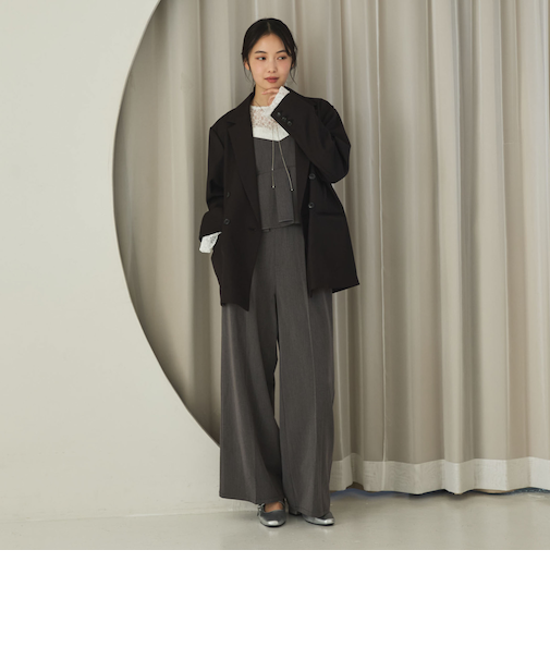 【ＯＮかわ】プリーツペプラムビスチェ×スラックスＳＥＴ