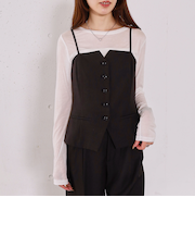 【ＯＮかわ】ウォッシャブルＦボタンビスチェ