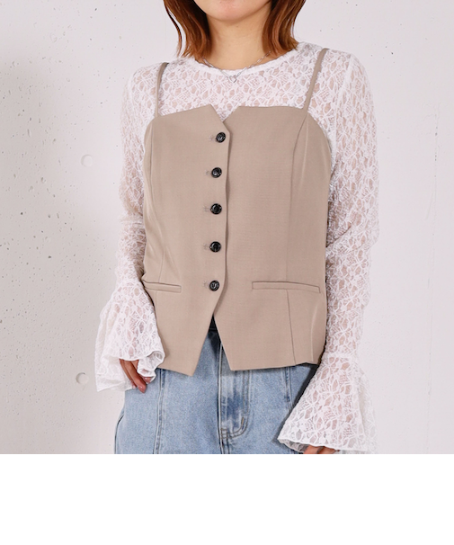 【ＯＮかわ】ウォッシャブルＦボタンビスチェ