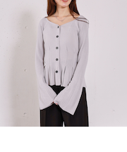 【ＯＮかわ】タックペプラムリブニットカーディガン