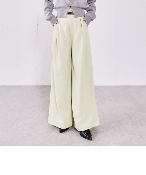 ベルト付カラータックスラックス