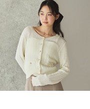 【ＯＮかわ】ランダムケーブル金ボタンニットカーディガン