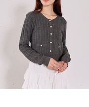 【ＯＮかわ】ランダムケーブル金ボタンニットカーディガン