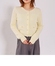 【ＯＮかわ】ランダムケーブル金ボタンニットカーディガン