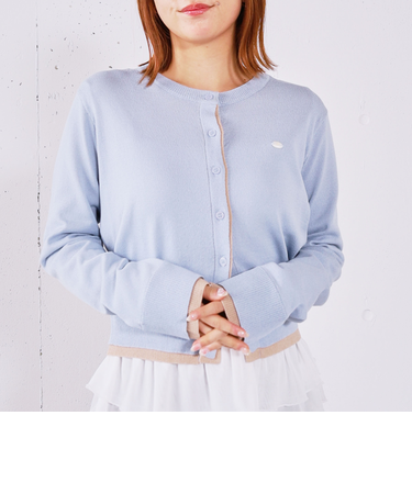 【ＯＮかわ】配色レイヤードニットカーディガン