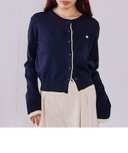 【ＯＮかわ】配色レイヤードニットカーディガン