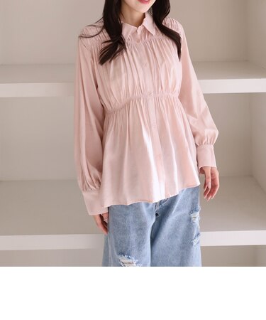 【ＯＮかわ】シャーリングギャザーシャツ