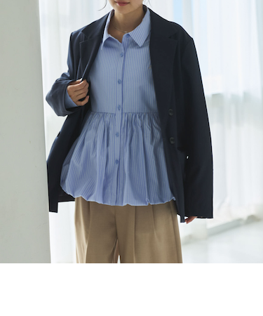【ＯＮかわ】バルーンペプラムシャツ