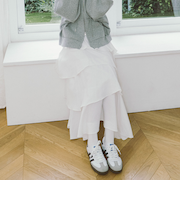 コットンライクフリルティアードスカート