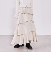 コットンライクフリルティアードスカート