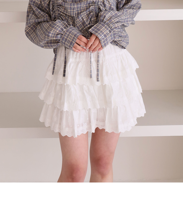 コットンレースフリルミニＳＫ