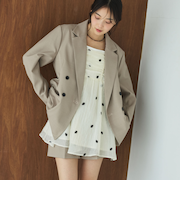 花柄刺繍ミニキャミワンピース