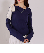 肩リボンワンショルカットＴＯＰＳ