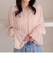 ドットアソート楊柳ブラウスアンサンブル