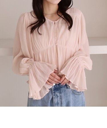 ドットアソート楊柳ブラウスアンサンブル