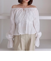 からみ刺繍２ｗａｙオフショルペプラムブラウス