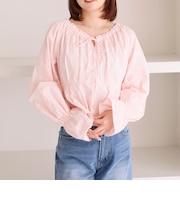 からみ刺繍２ｗａｙオフショルペプラムブラウス