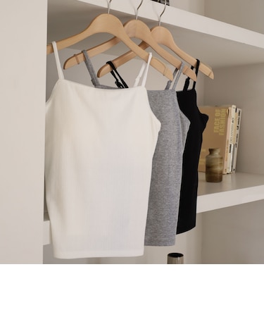 カップ付きハリヌキカットキャミソール