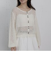 ネップヤーンメッシュニットカーディガン