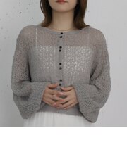 ネップヤーンメッシュニットカーディガン