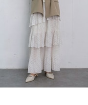 ドットプリーツフリルティアードスカート