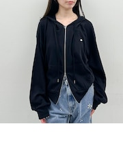 シアー裏毛ルーズパーカー