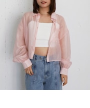 ラインストーンシアーショートシャツ