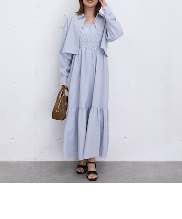 ショートシャツ×シャーリングキャミワンピースＳＥＴ