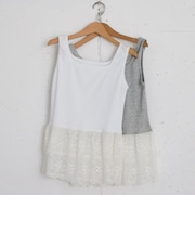 レースレイヤードスクエアタンク