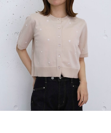 スパンコール刺繍ニットカーディガン