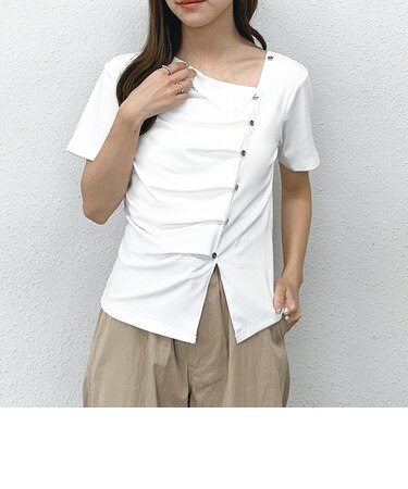 【ＯＮかわ】アシメタックボタンカットＴＯＰＳ　５Ｓ