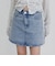 パッチ台形デニムミニスカート
