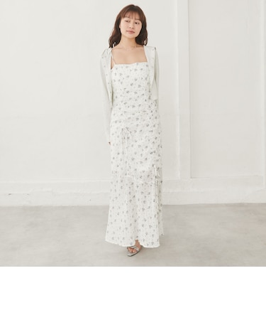 花柄アシメドロストキャミワンピース