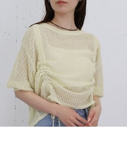 ラメメッシュドロストニット５Ｓプルオーバー