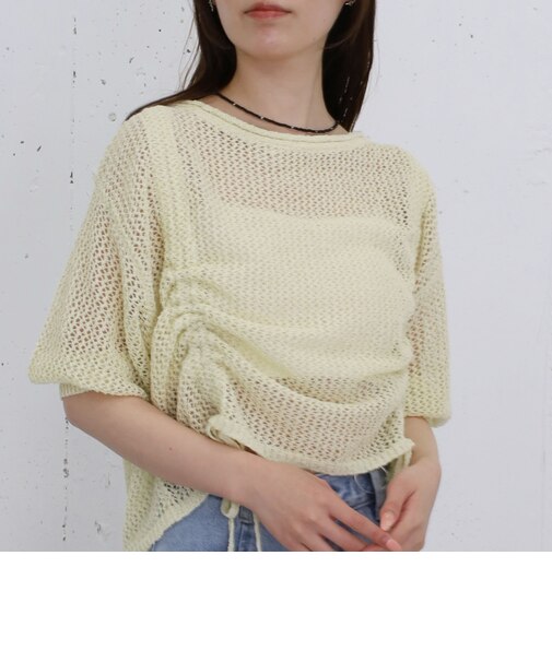 ラメメッシュドロストニット５Ｓプルオーバー