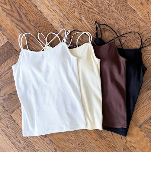 HAKUJI コットン&ウール リブキャミソール バッククロス カップ付きバッククロスリブキャミソール｜アルシーヴの通販｜&mall